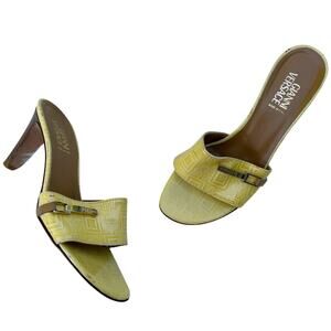 Vintage Gianni Versace 90's Y2K Patent Leather Heeled Slide Sandals Size 35